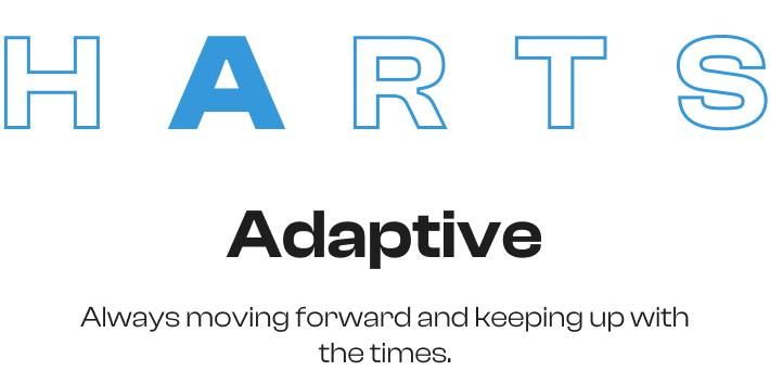 Adaptive = Always moving forward and keeping up with the times.